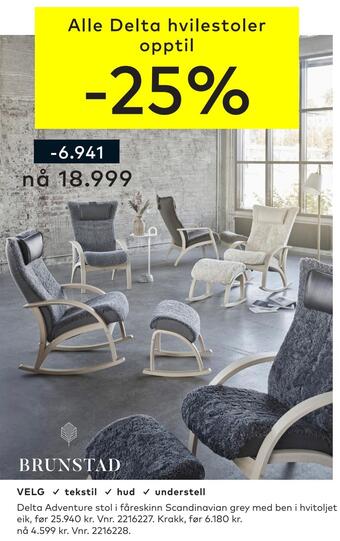 Skeidar Delta adventure stol tilbud