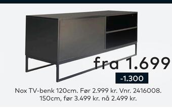 Skeidar Nox tv-benk tilbud