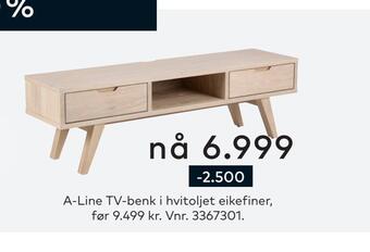 Skeidar A-line tv-benk tilbud