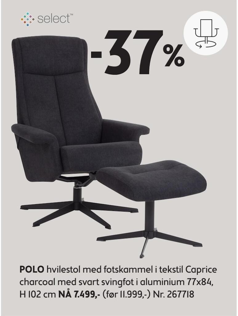Bohus Polo hvilestol med fotskammel tilbud