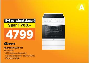 POWER Keramisk komfyr tilbud