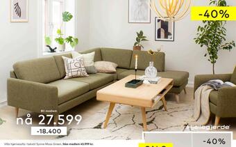 Skeidar Villa hjørnesofa tilbud