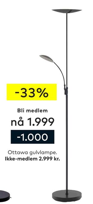 Skeidar Ottawa gulvlampe tilbud