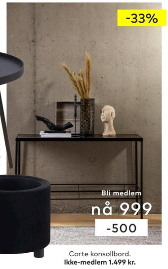 Skeidar Corte konsollbord tilbud