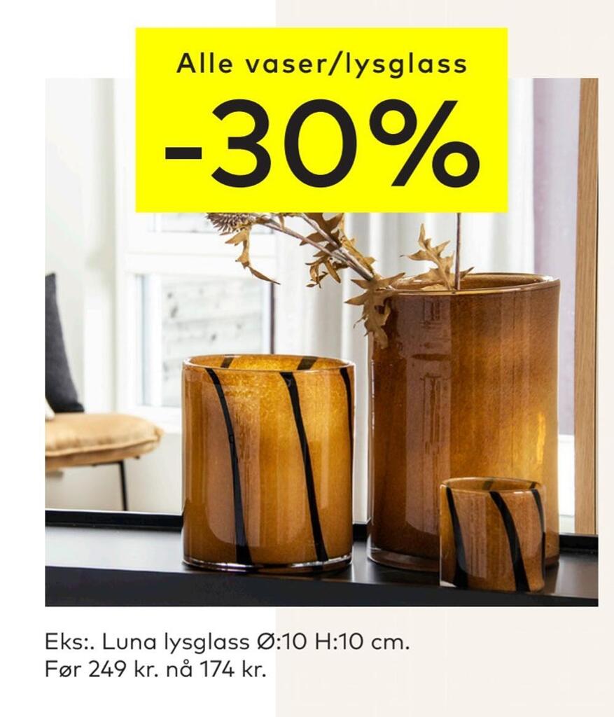 Skeidar Luna lysglass tilbud