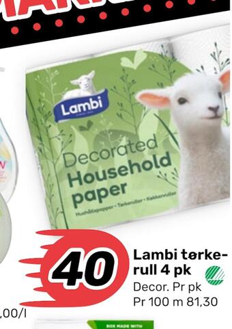 Matkroken Lambi tørkerull 4 pk tilbud