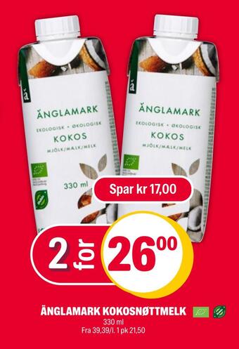 Coop Extra Änglamark kokosnøttmelk tilbud