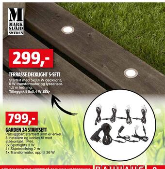 Bauhaus Terrasse decklight 5-sett tilbud