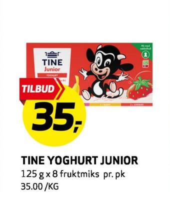 Bunnpris Tine yoghurt junior tilbud