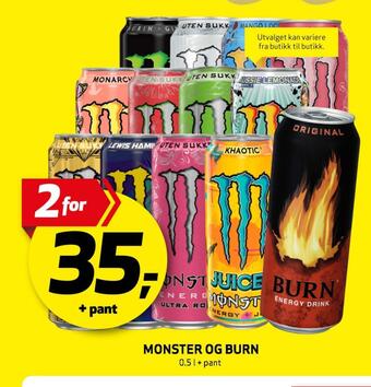 Bunnpris Monster og burn tilbud
