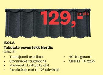 Bygger'n Isola takplate powertekk nordic tilbud