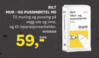 Bygger'n Bilt mur - og pussmørtel m5 tilbud