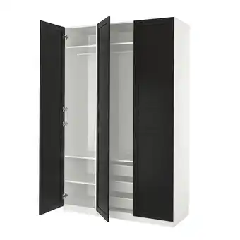 IKEA Pax / flisberget garderobekombinasjon, hvit/antrasitt, 150x60x236 cm tilbud
