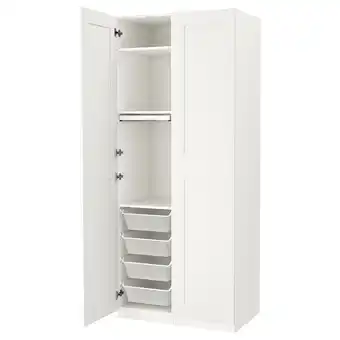 IKEA Pax / grimo garderobekombinasjon, hvit/hvit, 100x60x236 cm tilbud
