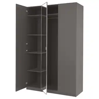 IKEA Pax / forsand/åheim garderobekombinasjon, mørk grå/speil, 150x60x236 cm tilbud