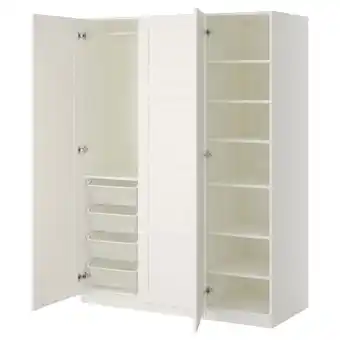 IKEA Pax / bergsbo garderobeskap, hvit/hvit, 150x60x201 cm tilbud