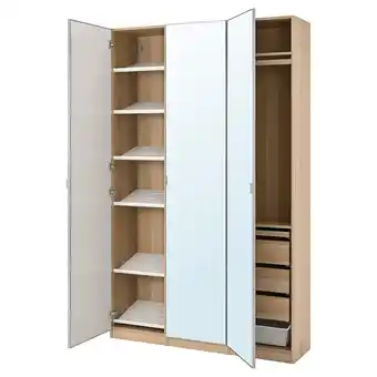 IKEA Pax / åheim garderobekombinasjon, hvitbeiset eikemønster/speil, 150x38x236 cm tilbud