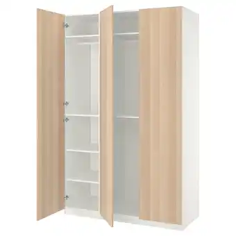 IKEA Pax / forsand garderobekombinasjon, hvit/hvitbeiset eikemønster, 150x60x236 cm tilbud