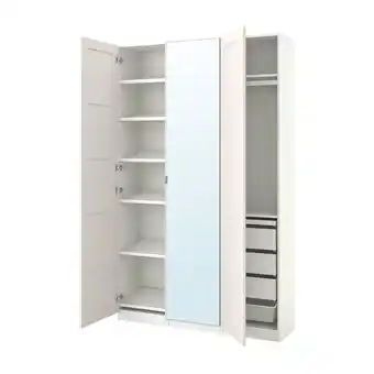 IKEA Pax / bergsbo/åheim garderobekombinasjon, hvit/speil, 150x38x236 cm tilbud