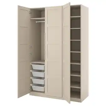 IKEA Pax / bergsbo garderobeskap, beige/beige, 150x60x236 cm tilbud