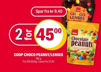 Coop Extra Chocolate peanuts sjokoladepastiller tilbud