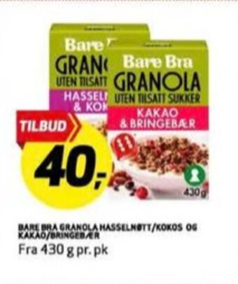 Bunnpris Bare bra granola tilbud