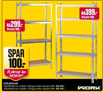 Europris Work reol tilbud