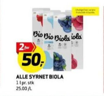Bunnpris Biola syrnet melk tilbud