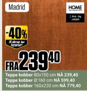 Europris Home teppe tilbud