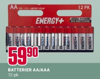 Europris Energy plus batterier tilbud