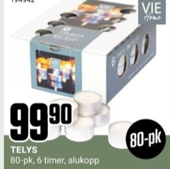 Europris Vie home telys tilbud