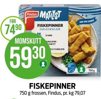 Kiwi Findus fiskepinner tilbud