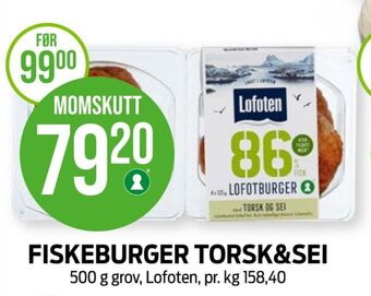 Kiwi Lofoten fiskeburger tilbud