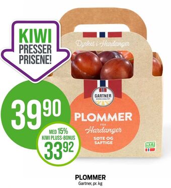 Kiwi Gartner plommer tilbud