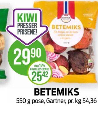 Kiwi Gartner betemix tilbud