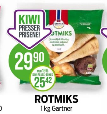 Kiwi Gartner rotgrønnsaker tilbud