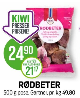 Kiwi Gartner rødbeter tilbud