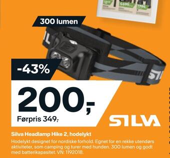 XXL Sport Silva headlamp hike 2, hodelykt tilbud