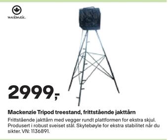 XXL Sport Mackenzie tripod treestand, frittstående jakttårn tilbud