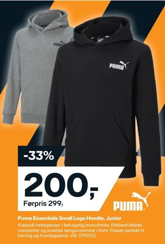 XXL Sport Puma essentials small logo hoodie, junior tilbud