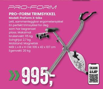 Sport Outlet Pro-form trimsykkel tilbud