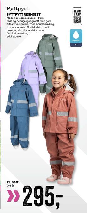Sport Outlet Pyttpytt regnsett tilbud