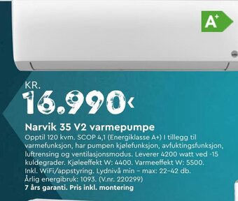 Mekk Narvik 35 V2 varmepumpe tilbud