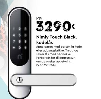 Nimly Touch Black, kodelås