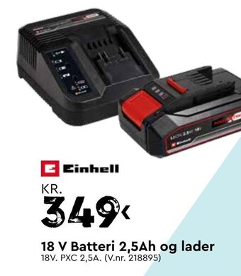 Mekk 18 V Batteri 2,5Ah og lader tilbud