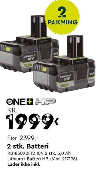 Mekk 2 stk. Batteri tilbud