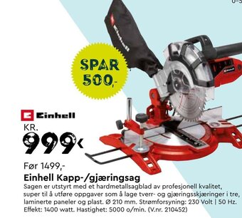 Mekk Einhell Kapp-/gjæringsag tilbud