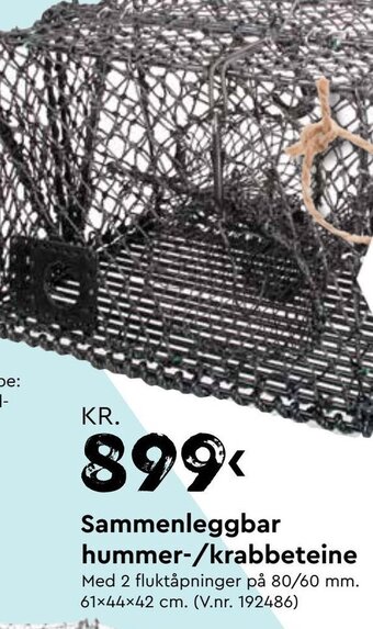 Mekk Sammenleggbar hummer-/krabbeteine tilbud
