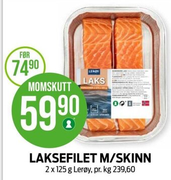 Kiwi LAKSEFILET M/SKINN tilbud
