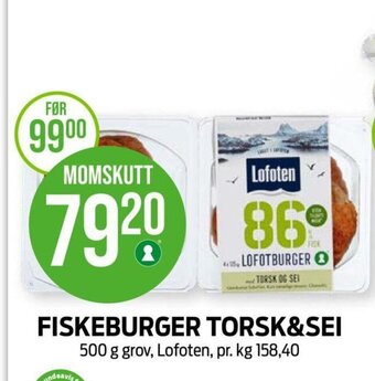 Kiwi FISKEBURGER TORSK&SEI tilbud